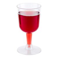 Disposable Wine Glasses, Plastic Wine Glasses - Calice - 2 Piece - Premium Plastic - Clear - 4.4 Ounce - Disposable - 100ct Box - Restaurantware