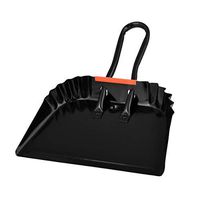 Alpine Industries Heavy-Duty Black Metal Dustpan - Stainless Steel Wide Scooper - Handheld Space Saving Dust and Debris Cleaning Tool Ideal for Home and Commercial Use (12 Inch)