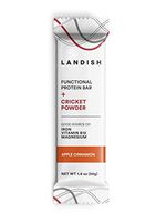 Landish Nutrient-Dense Functional Protein Bar Boosted With Cricket Powder - Apple Cinnamon - 50 Grams - Box of 12 - Gluten Free - Dairy Free - Peanut Free - Nut Free - Non-GMO - Build Strength