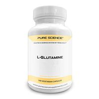 Pure Science L-Glutamine Supplement 750mg – Improves Energy Levels & Muscle Mass, Muscle Recovery, Supports Digestive & Immune Health – 100 Vegetarian Capsules of Glutamine Powder