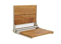 Lifeline Contour Folding Shower Seat - Teakwood | Stainless Steel Frame | 18 x 16 inch