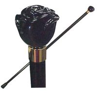 Vista International Corp. Black Italian Rose Stick Walking Poles, Multicolor