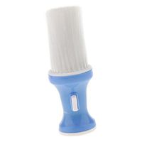 Salon Barber Hair Cutting Dust Cleaner Neck Face Hair Dirt Duster Cleansing Tool Brush with Detachable Powder Container - Blue