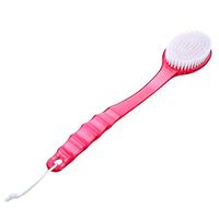 New Useful Bath Brush Scrub Skin Massage Health Care Shower Reach Feet Rubbing Brush-Red