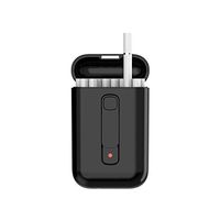 Cigarette Case with Electronic Lighter Rechargeable Flameless Windproof Pocket Carrying Box (Black)