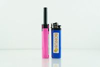 Clipper Full-Size Tube PIEZO Ignition Refillble Adjustable Flame Lighter with A Smiley Bonus Lighter