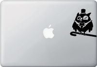"The Superb Owl" - Design 1 - Macbook or Laptop Vinyl Decal - Copyright © Yadda-Yadda Design Co. (BLACK)