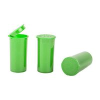 Loud Lock - Pop Top Dram Bottles - (Green)- Packaging Supplies - 13 Dram - 315 Per Case -(2.75" Deep X 1.26" Wide) - Dry Herb Containers - Child Resistant Smell Proof Container - Pill Vials - Rx Vial