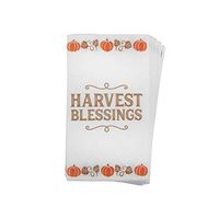 Northeast Home 2-ply Guest Towels Buffet Hostess Paper Napkins, 48-Count, Autumn Harvest (Harvest Blessings Pumpkins & Leaves)
