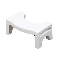 DULPLAY Foldable Plastic Bathroom Toilet Stool, Detachable Proper Toilet Posture Anti-Slip Eco Friendly Use in Any Bathroom-White 43.5x17.5x25cm(17x7x10inch)