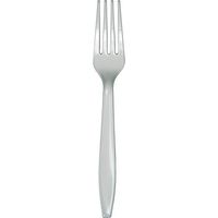 Club Pack of 288 Shimmering Silver Premium Plastic Party Forks
