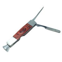 FULUSHOU 3 in 1 Stainless Steel and Rosewood Tobacco Pipe Smoke Knife Scraper Nozzle Cleaner Tamper 1