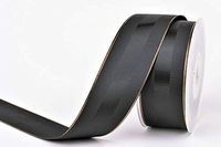 Black Grosgrain Ribbon with Rose Gold Border, 1 1/2 Inch, 20 Yards, Double Face, 1.5 Inch Finely Woven Premium Fabric Ribbon with Copper Trim for Christmas Gifts, Masculine Gifts, Crafts