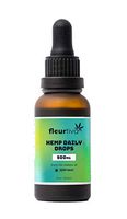 Fleurtiva Hemp Daily Drops | 500 MG | 100% Vegan Hemp Seed Oil, THC Free & All Natural Pure Hemp Oil Extract | Supports Sleep, Well Being | Helps with Stress, Anxiety & Pain Relief
