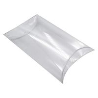 Gechtas 20Pcs PET Clear Gift Pillow Boxes, Food Safe, 0.3mm Thick, Easy to Assamble, Recyclable, for Wedding, Shower, Party Favors (Clear, 4.5"x3.5"x1")