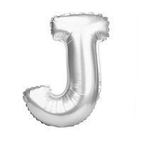 XGao 40 Inch Silver Foil Letter Balloons Single Large Alphabet Mylar Balloon Create Your Own Banner for Birthday Bachelor Engagement Gender Reveal Dad Boy Party Baby Shower Decorations (J)
