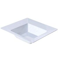 BalsaCircle 40 pcs 5 oz White Plastic Square Bowls - Disposable Wedding Party Catering Tableware