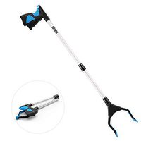Nuovoware Reacher Grabber Tool, 32" Foldable Handy Pick Up Grabber, Lightweight Long Mobility Aid, Reaching Assist Tool for Items on High Cabinets, Litter Picker, Arm Extension, Blue