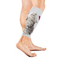 Stretch Sport Calf Sleeve Cats Christmas Kitty New Year Winter Hat Funny WHI Protective Guard for Men Women - Best Footless Compression Socks for Shin Splints, Running,Basketball Football (1 Pair)