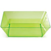 Pack of 6 Translucent Green Plastic 11" Square TrendWare Large Bowls