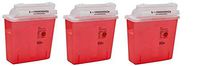 Covidien 8507SA SharpSafety Container with Counterbalance Lid, 5 Quart Capacity, Transparent Red (Pack of 20) (Thrее Расk)