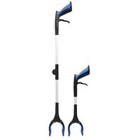 Qkiss 2pcs Multi-Function Grabber Reacher Folding Adjustable Trash Picker Reaching Assist Tool