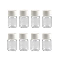12PCS 15ML 0.5OZ Transparent Empty Plastic Bottles with White Screw Cap Solid Powder Capsules Pill Tablet Holder Storage Box Refillable Portable Durable Container Jar Pot for Travel Daily Life