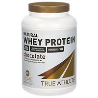 True Athlete Natural Whey Protein Chocolate, 20g of Protein per Serving Probiotics for Digestive Health, Hormone Free NSF Certified for Sport (2.5 Pound Powder)