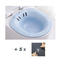 Sitz Bath for Over The Toilet, Hemorrhoids Nursing Toilet Basin, Hip Perineal Soaking Bath, Toilet Bowls Bidets for Elderly and Pregnant Women,Blue(2pcs)