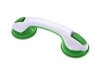 EasyinSmile Suction Bath Shower Grab Bars Blacnce Assist Grip Handle (White + Green)