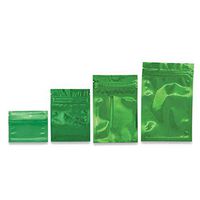 Colorful Mylar Aluminum Foil Zip Lock Bags Pouches Food Storage Pouches Accessory Snack Package Bags Zipper Aluminum Foil Food Grade Pouches (Pack of 100) (14x20 cm(5.51"x7.87"), Green)