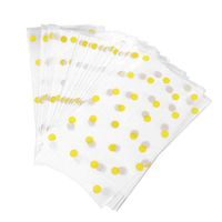 UPKOCH 50Pcs Clear Cellophane Gift Bags Candy Sweets Treat Bags Bread Cookie Pouches Dots Striped Pattern Food Bags for Home Bakery Store Shop