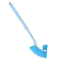 MINI DEER Toilet Brush Soft Bristle Kinsky Strong Bristles Good Grips Hideaway Compact Long Brush for Bathroom Toilet The Rim Bowl Brush Pure Clean in 1 Motion with Pan Lip and Caddy De（Blue）