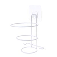 eletyuty Hair Dryer Rack 1 Piece Reusable Self Adhesive Hair Dryer Rack Iron Holder Bathroom Wall Storage Shelf White