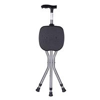 Walking Stick Foldable Walking Crutch LED Light Flat Folding Seat Stick with Ergonomic Handle 5 Adjustable Height Levels for Men or Women Arthritis Seniors Disabled and Elderly Mobility Cane with 3 Le