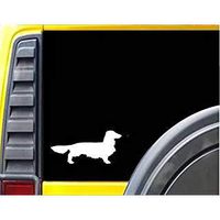 Longhaired Dachshund Silhouette 5.5" Silhouette Dog Body Long Hound Hot Dog Wiener Love Diecut Vinyl Decal Sticker Car Laptop Wall MacBook (Choose Color)