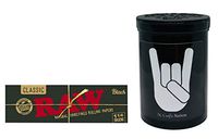 Herb Airtight Container Fresh Kettle with Raw Black Natural Rolling Papers 1 Count DC Crafts Nation- Metal