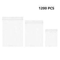 Nicunom 1200 Pack Ziplock Poly Bags, Resealable Clear Plastic Zipper Bags for Jewelry, Beads, Candy, Toy Piece, Pill, Snack, 3 Assorted Sizes 2.4 x 3.1/3.5 x 5/4.3 x 6.3 Inch