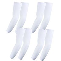 The Elixir 4 Pairs UV Protection Cooler Arm Sleeves for Bike Cycling Hiking Golf (White)