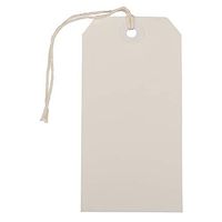 JAM PAPER Gift Tags with String - Medium - 4 3/4 x 2 3//8 - White - Bulk 1000/Carton