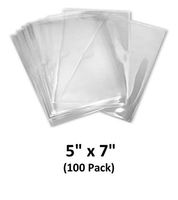 100ct Clear Flat Cello/Cellophane Treat Bags | Size: 5" x 7" | Thickness : 1.4 mils | CPP Plastic Bags Sealable by Any Bag Heat Sealer for Bakery Cookies Christmas Halloween Party Decorative Gift