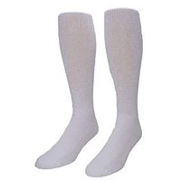 MDR Diabetic Over The Calf Length Crew Socks (12 Pair Pack) Seamless Cotton Blend Made in USA (White, 10-13)