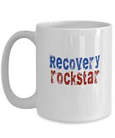 Recovery Rockstar Coffee or Tea Cup Great Gift for Family or Friend in Rehab, Friend w Alcohol, Drug, Food, Sex Addiction, Motivational Inspirational