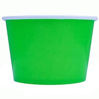 [100 Count] Green Paper Ice Cream Cups - 8 oz Disposable Dessert Containers Perfect For Yummy Treats! Frozen Dessert Supplies