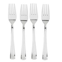 Case of Forks Wedding Plastic Silverware Disposable Silver Cutlery Premium