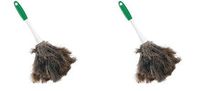 Libman Commercial 239 Handheld Feather Duster, Polypropylene and Sanoprene Handle, 13" Total Length, Green and White Handle (Pack of 6) (2-(Pack))