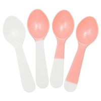 Frozen Dessert Supplies 3 Inch Mini Tasting Color Changing Spoons White to Orange - Colorful Plastic Spoons - Made in USA! 25 Count