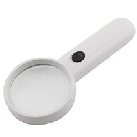 uxcell Plastic Shell Home Office Round Shape 4X Handheld LED Light Illuminated Magnifier 65mm Dia Lens