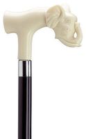 Elephant Head Cane with Off White Derby Handle (Off White)