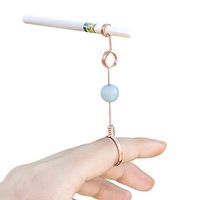 PLAFUETO Elegant Lady 2-in-1 Cigarette Ring Retro Cigarette Holder Smoker Accessories(Rose Gold,M)
